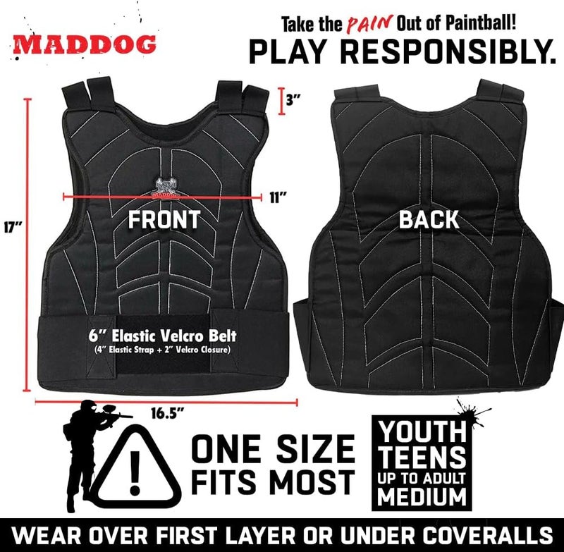MAddog Sports Paintball & Airsoft Protective Combo Package | Padded Chest Protector, Half Finger Gloves, & Neck Protector – Lightweight Impact Protection for Youth, Teens, Up to Adult Medium Players - Image 3