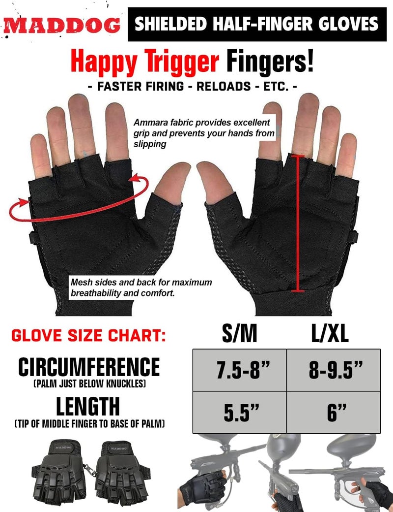 MAddog Sports Paintball & Airsoft Protective Combo Package | Padded Chest Protector, Half Finger Gloves, & Neck Protector – Lightweight Impact Protection for Youth, Teens, Up to Adult Medium Players - Image 4
