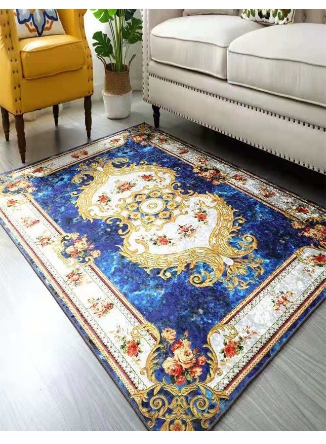 Raffine 1-Piece Interior Decoration Luxurious Rectangular New Style Floral Design Fluffy Washable Sticky Printed Floor Carpet Home Décor Mat Rug 230x160 cm - Image 1