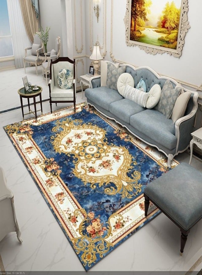Raffine 1-Piece Interior Decoration Luxurious Rectangular New Style Floral Design Fluffy Washable Sticky Printed Floor Carpet Home Décor Mat Rug 230x160 cm - Image 3