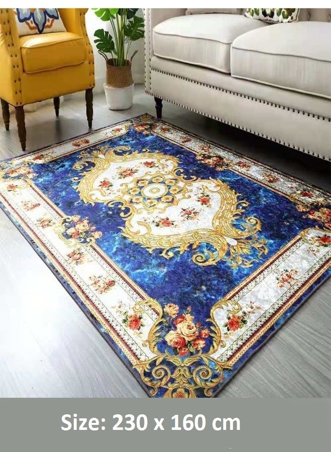 Raffine 1-Piece Interior Decoration Luxurious Rectangular New Style Floral Design Fluffy Washable Sticky Printed Floor Carpet Home Décor Mat Rug 230x160 cm - Image 5