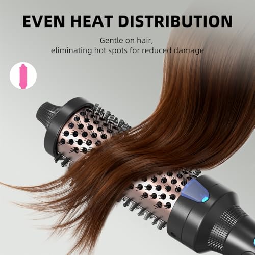 K&K Heated Curling Brush - 1.5 Inch Ceramic Tourmaline Ionic Volumizing Hot Brush for Root Volume & Loose Curls (Black) - Image 5