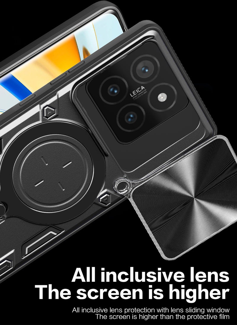 Case for Xiaomi 15 Pro with Sliding Camera Cover, Kickstand, PC+TPU Dual-Layer,Blue - Image 5