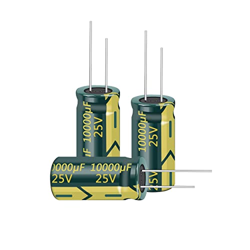 Cermant 10pcs 25V 10000UF Capacitor 18X35mm(0.7x1.38in) High Frequency Aluminum Electrolytic Capacitors for TV, LCD Monitor, Game(25V 10000UF) - Image 1