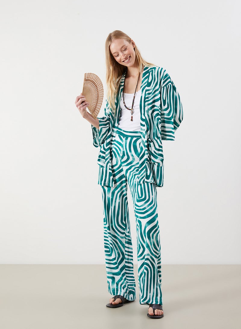 LC WAIKIKI Shawl Collar Patterned Oversize Women's Kimono - Image 2