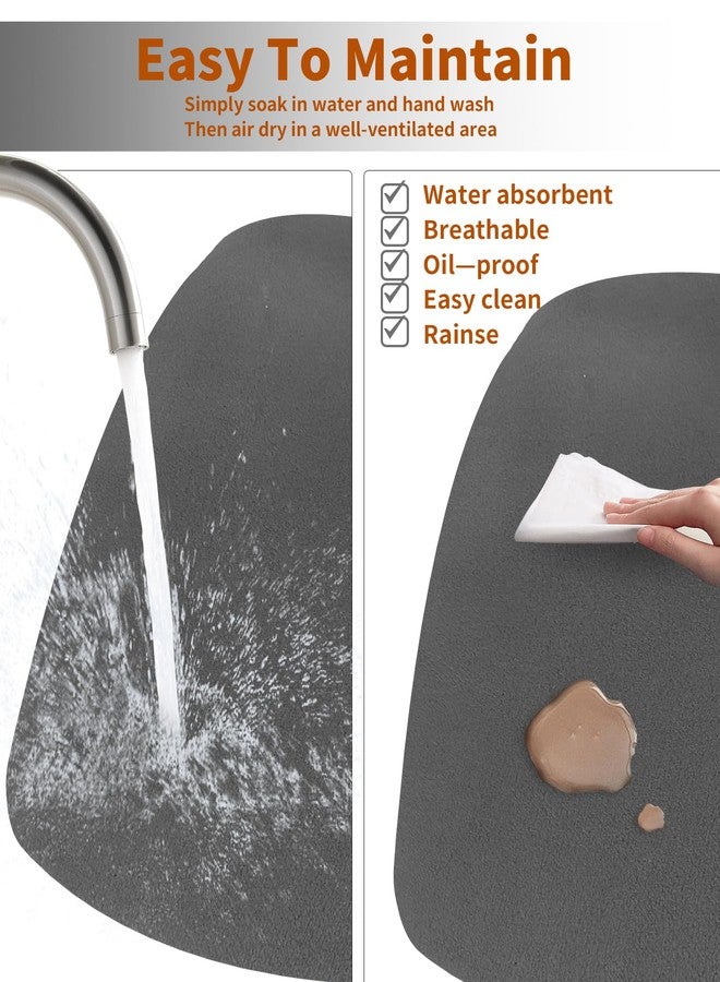 HOTMIR Dish Drying Mat for Kitchen Counter: Super Absorbent, Non Slip Rubber Backed, Hide Stain, Easy to Clean, Dark Gray, Fabric, Solid, Rectangular - Image 5