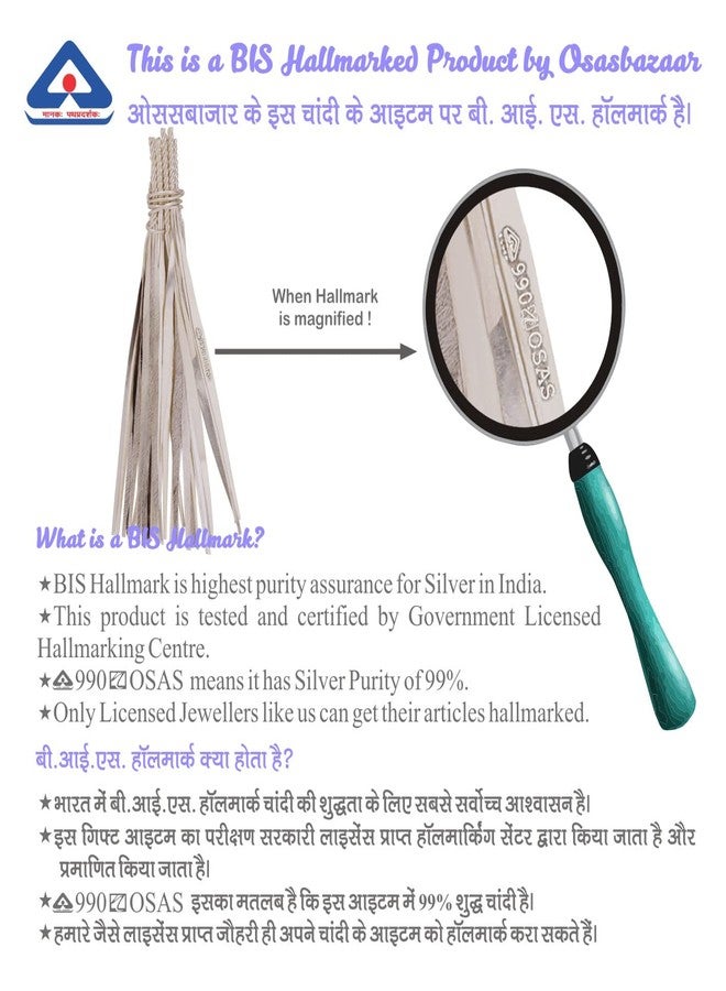 Osasbazaar Pure Silver Durva, Chaandi ki Doob, Silver Doob, Silver Grass, Silver Holy Grass, Silver Puja Durva, Silver Puja Doob, Chaandi ki Doorva for Puja - 97%-99% BIS Hallmarked - Image 5