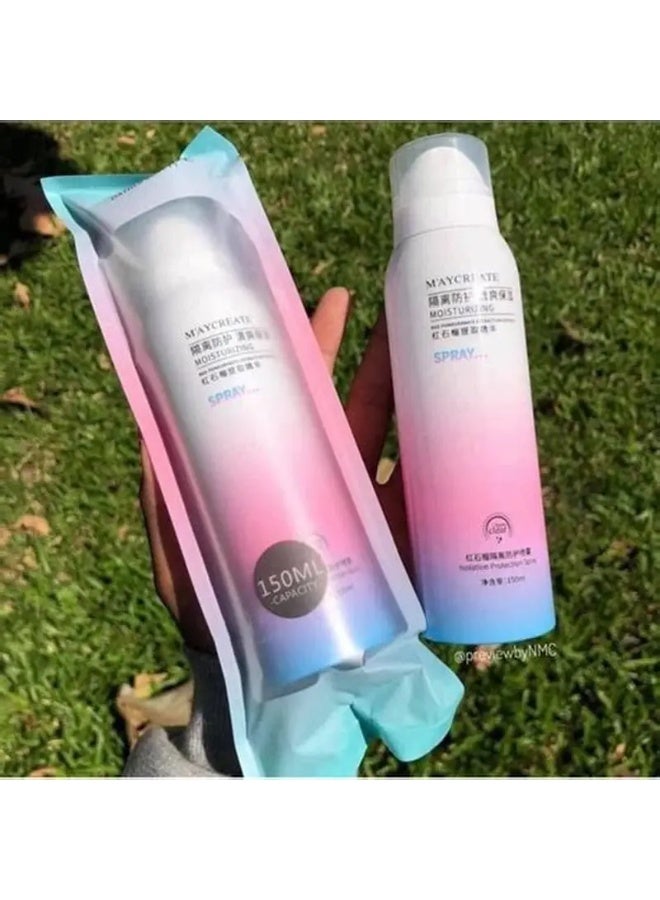 maycreate Korean Whitening Spray with Pomegranate Extract for Face & Body – Brightening, Moisturizing & Sun Protection – 150ml - Image 3