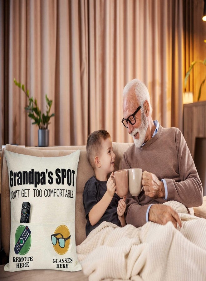 Geefuun Grandpa Fathens Day Gifts:18"x 18" 2-Pocket Grandpa's Pillow Covers & Best Granpa Ever Engraved Spoon & Socks, Father's Birthday Gift for Grandfather Papa (No Fillers) - Image 5