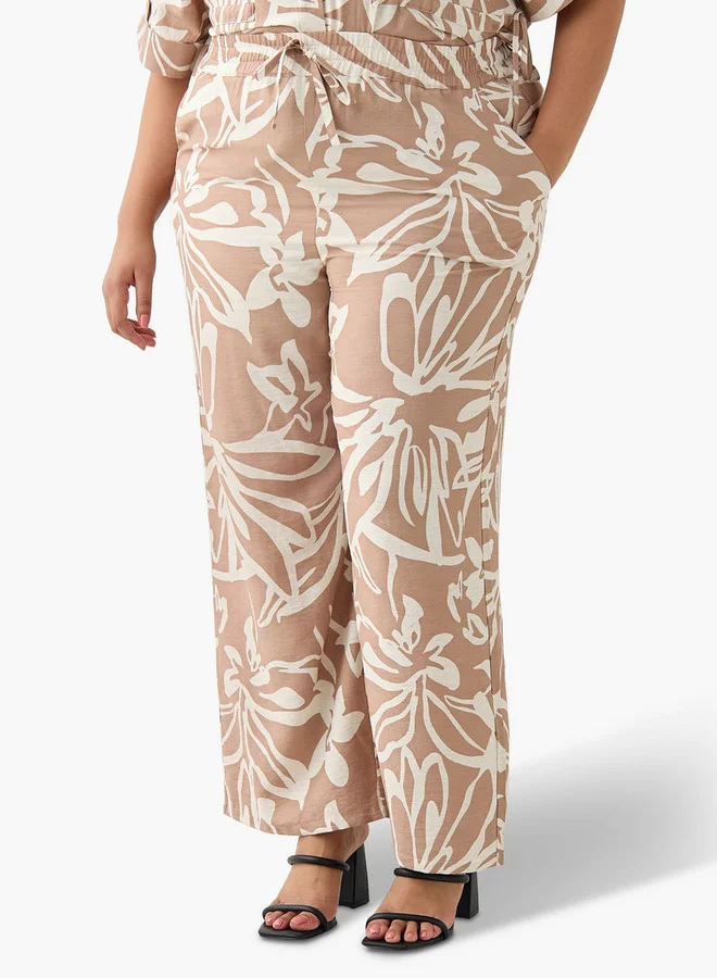 Ulla Popken Ulla Popken Floral Print Pants