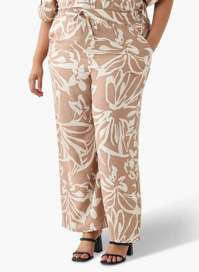 Ulla Popken Ulla Popken Floral Print Pants