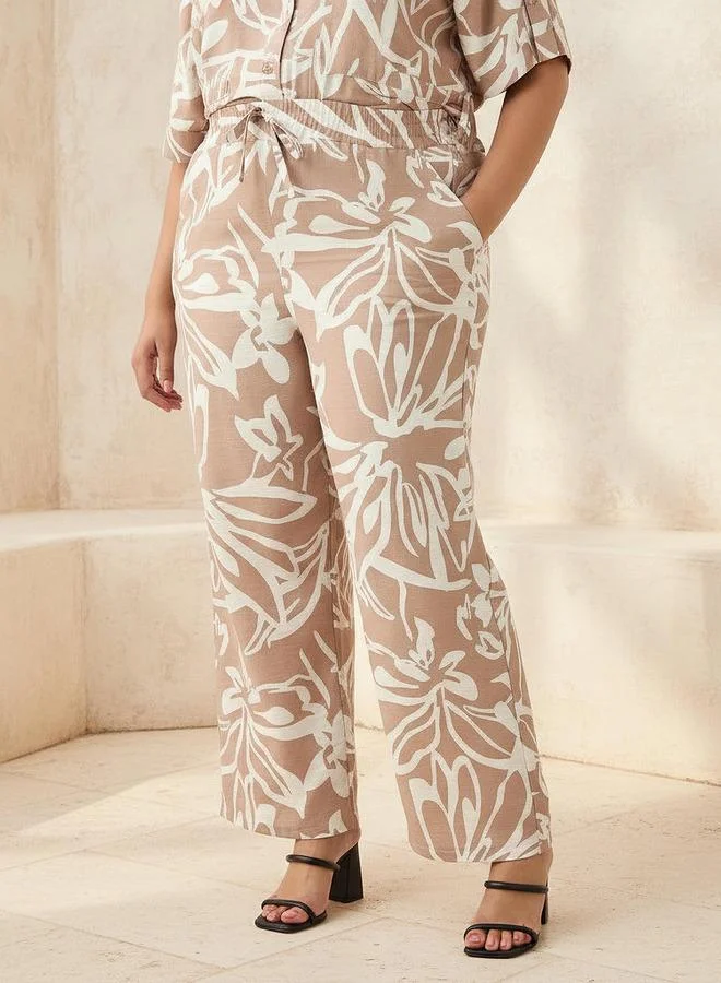 Ulla Popken Ulla Popken Floral Print Pants