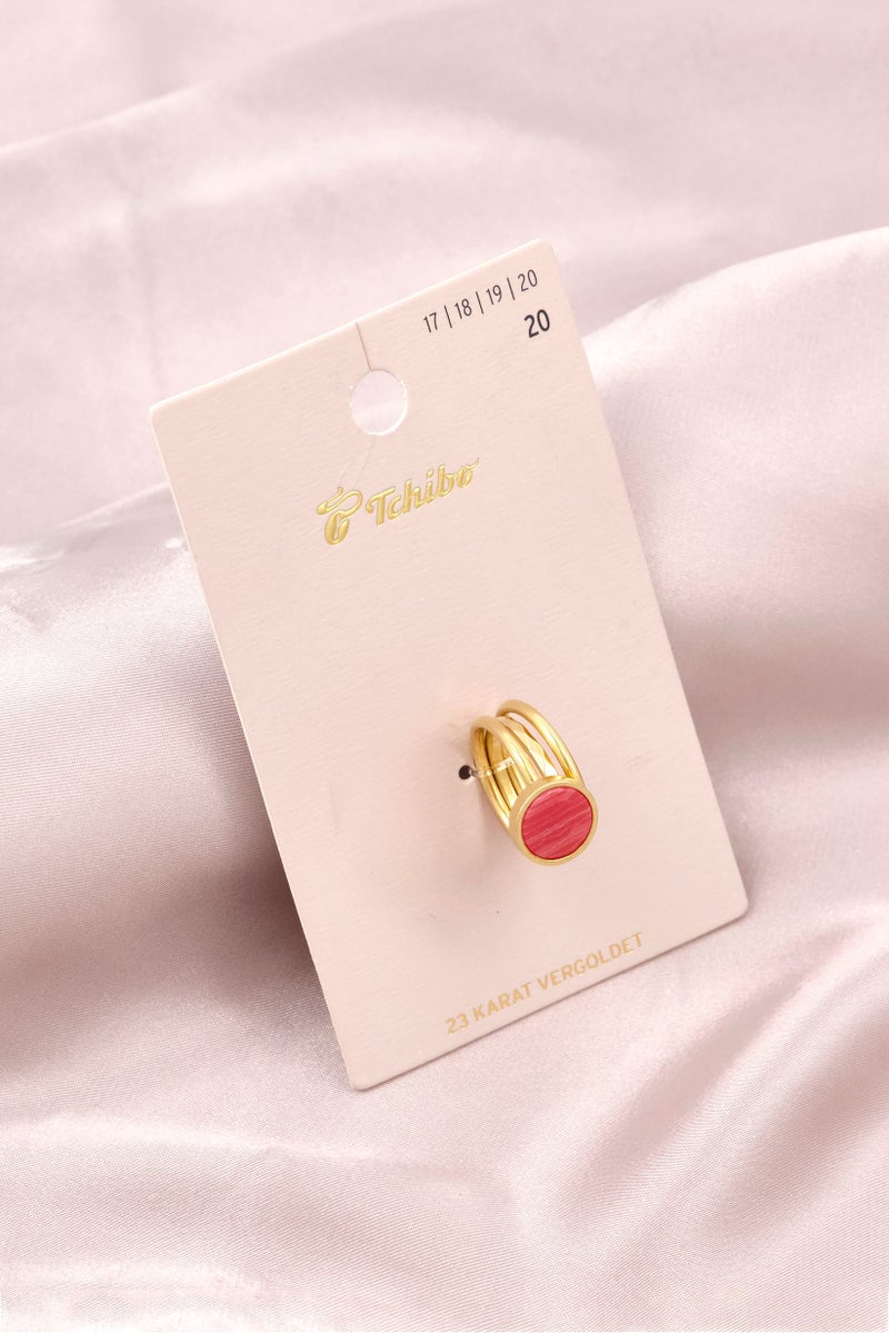 Tchibo Set Of 3 Vergoldet Rings, Gold - Image 1