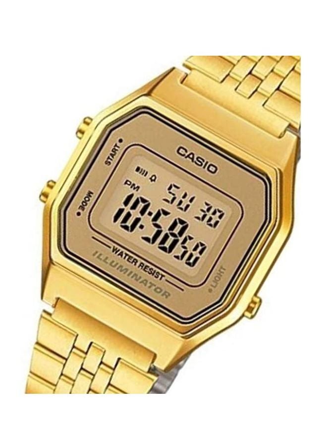 CASIO Women Youth Vintage Water Resistant Digital Watch LA-680WG-9DF - 29 mm - Gold - Image 4