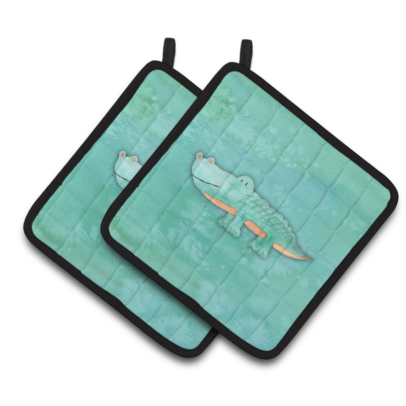 Caroline's Treasures ""Caroline's Treasures Alligator Watercolor Decorated pot holder  7.5""""H x 7.5""""W  Multicolor"" 