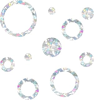 EACILLES EACILLES Ring and Circle Static Window Clings Anti Collision Window Decals for Bird Strikes, Glass Alert Bird  - Image 1