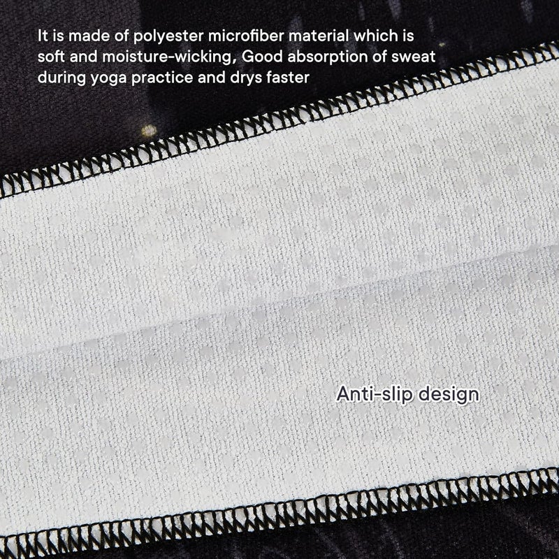 SYOSI Non-Slip Yoga Towels, Super Sweat Absorbent Hot Yoga Mat Towel with Grip Dots for Pilates, Fitness and Workout, Soft Microfiber Blanket, Purple, 2-Pack, 183x63cm - Image 4