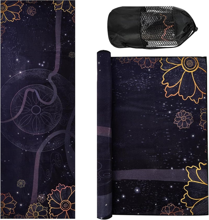 SYOSI Non-Slip Yoga Towels, Super Sweat Absorbent Hot Yoga Mat Towel with Grip Dots for Pilates, Fitness and Workout, Soft Microfiber Blanket, Purple, 2-Pack, 183x63cm - Image 1