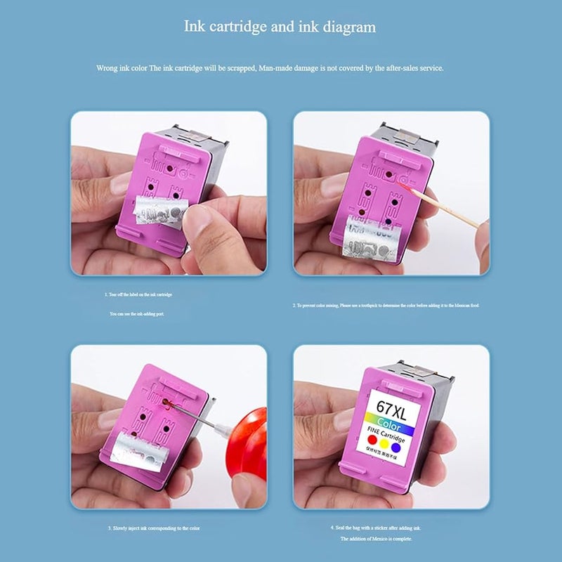 Recycled 67XL Black Cartridge For 2723 2721 2330 4122 Printers Easy Installation Superior Color - Image 5