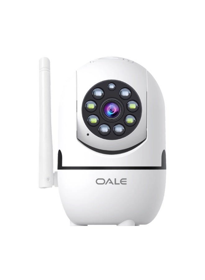 OALE iHome 05 Smart WiFi Security Camera, 360° Panoramic View, HD 720P, Two-Way Audio, Night Vision, TF Card Support | White - Image 1