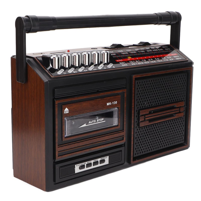 Vbestlife مشغل كاسيت محمول، مشغل شريط قديم كامل النطاق راديو AM FM بدون ضوضاء لكبار السن والأطفال، مع مدخل سماعة، مدخل بطاقة ذاكرة USB، مسجل (لون بني)  - Image 1