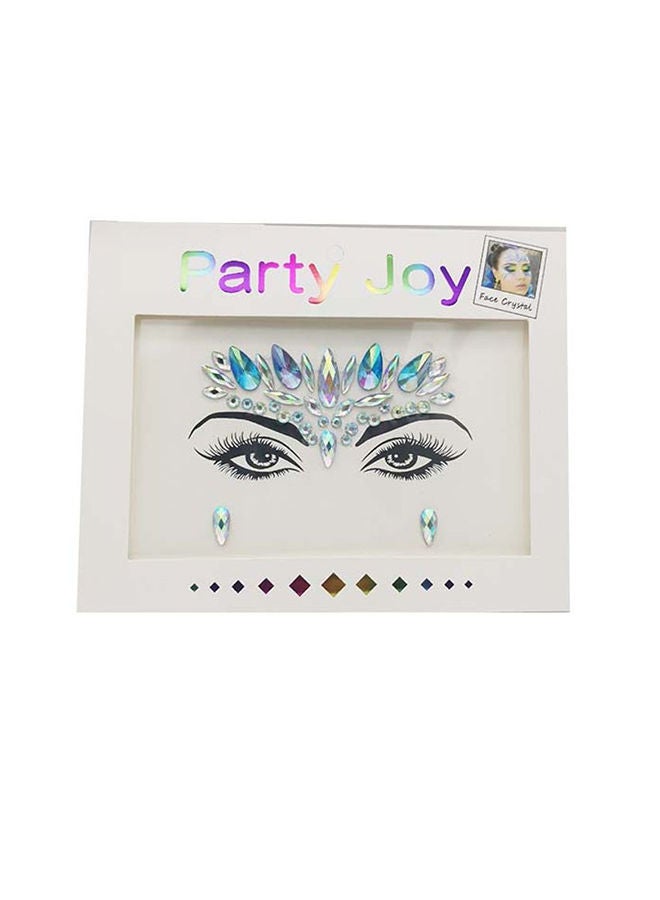 NIBEMINENT Glitter Rhinestone Facial Temporary Tattoo - Image 1