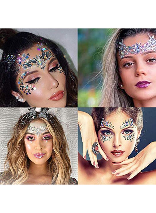 NIBEMINENT Glitter Rhinestone Facial Temporary Tattoo - Image 5