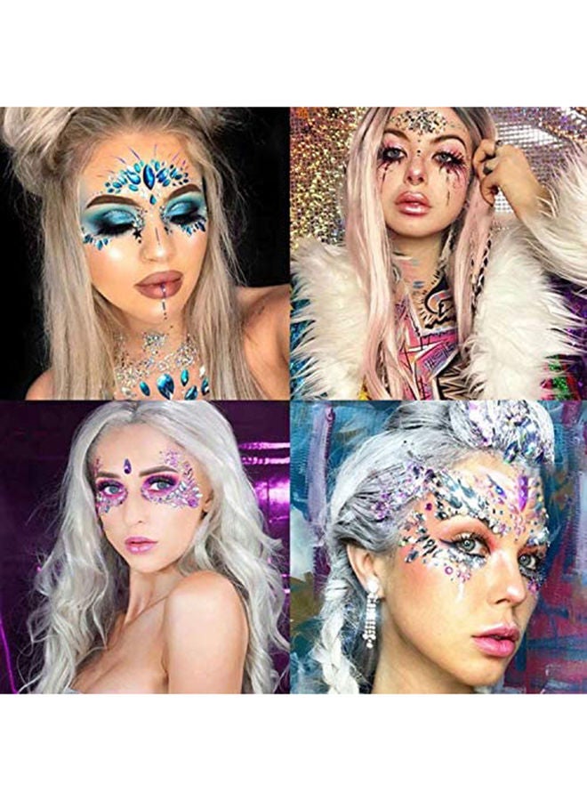 NIBEMINENT Glitter Rhinestone Facial Temporary Tattoo - Image 3