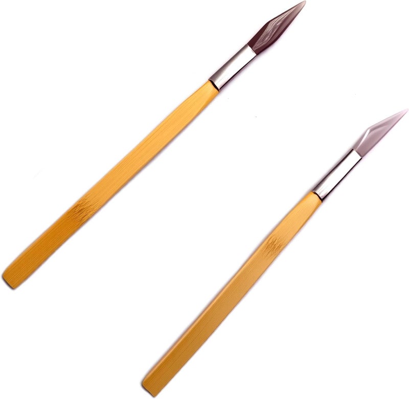 Chiloskit 2PCS Agate Polishing Burnisher Agate Knife Gold Silver Jewellery Clay Craft Jewellers Tool - Image 1