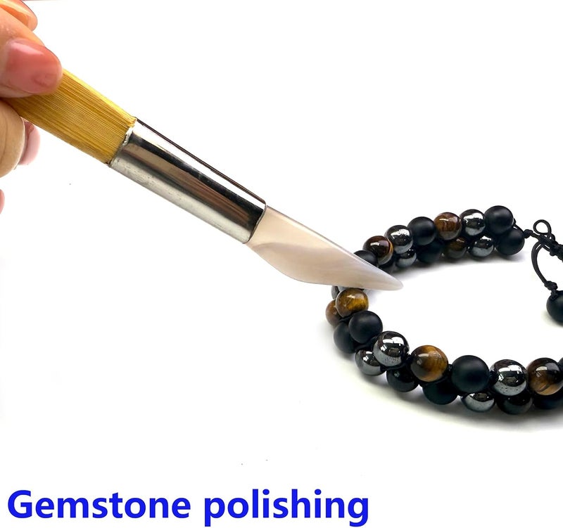 Chiloskit 2PCS Agate Polishing Burnisher Agate Knife Gold Silver Jewellery Clay Craft Jewellers Tool - Image 4
