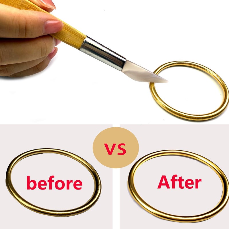 Chiloskit 2PCS Agate Polishing Burnisher Agate Knife Gold Silver Jewellery Clay Craft Jewellers Tool - Image 5