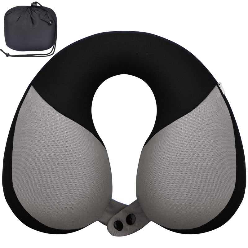 COOLBEBE Kids Travel Neck Pillow Softly Double Support Travel Pillow for Car Airplane Traveling Gifts for Toddler Children Black
