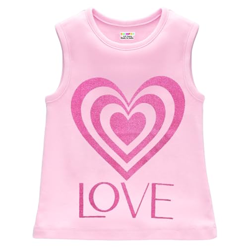 Kuchipoo Girls Regular Fit Sleeveless Cotton T-Shirts (KUC-TSHRT-422, 5-6 Years, Multi-Colored) - Image 4