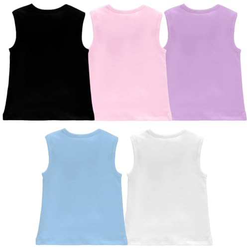 Kuchipoo Girls Regular Fit Sleeveless Cotton T-Shirts (KUC-TSHRT-422, 5-6 Years, Multi-Colored) - Image 2