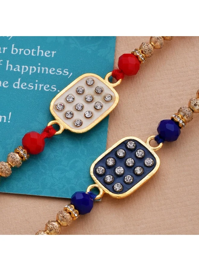 فويلا طقم راخي مرصع بالزركونيا مستطيل قطعتين