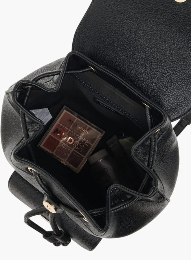 MISSY Womens Missy Textured Backpack With Adjustable Straps And Scarf Accent