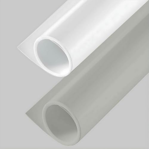SMILEDRIVE® Photography Background Sheets - Backdrop Sheets 60 x 120 cm Waterproof Wrinklefree PVC Material (Grey and White) - Image 1