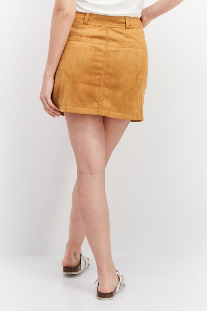 ONLY Women Plain Mini Skirt, Brown - Image 2
