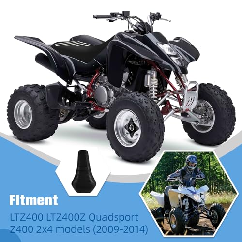 Wacece ATV Seat Cover Non-Slip Soft Waterproof for LTZ400 LTZ 400 LTZ400Z Quadsport Z400 2x4 2009-2014, High Elastic Leather White - Image 4