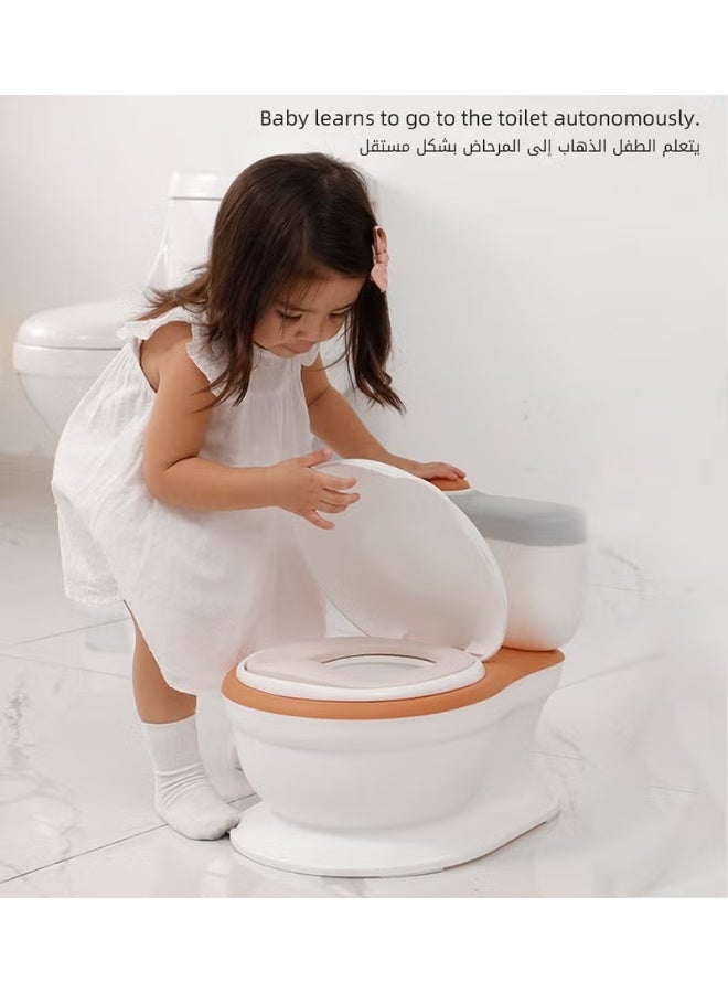 هوكور مقعد تدريب وعاء الطفل , حجم وعاء الطفل , مرحاض تدريب وعاء واقعي مع غطاء الظهر , مرحاض الأطفال مع فرشاة و 100pcs حقيبة نظيفة - Image 2