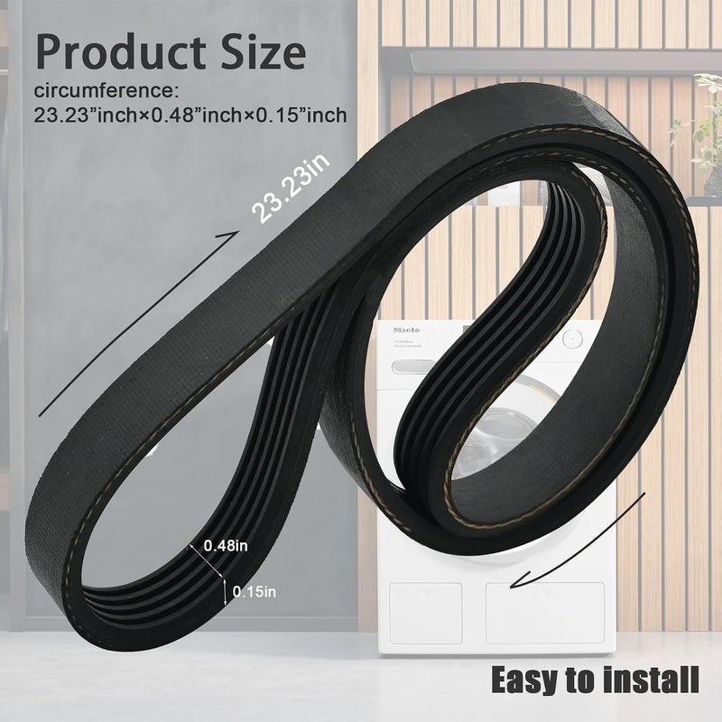 Greatshow حزام غسالة WE12X27300 متوافق مع حزام محرك غسالة/مجففة Whirlpool Amana GE Laundry Center Combo - Image 2