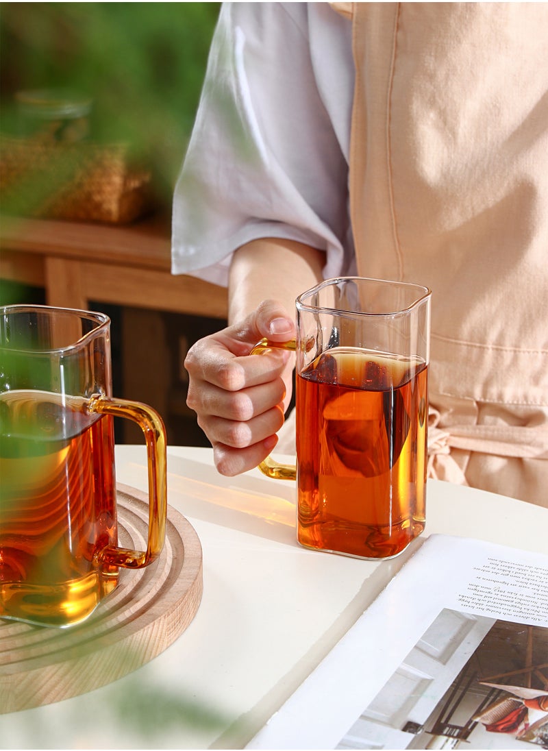 6-Pieces Square Shaped Glass with Handle Clear