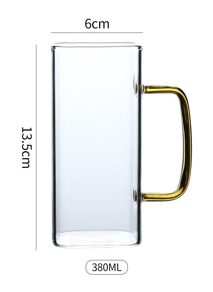 6-Pieces Square Shaped Glass with Handle Clear