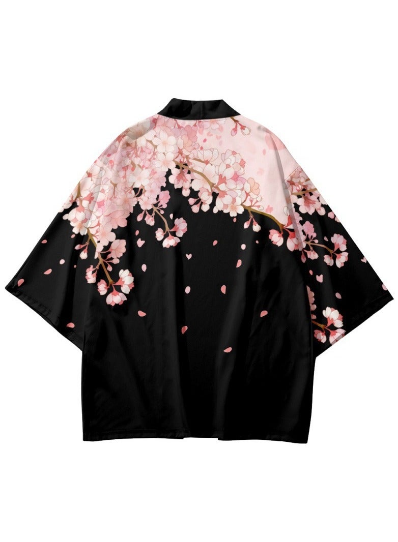 Loquat New China-Chic Element 3D Printing Cardigan Loose Men's Cape - Image 1