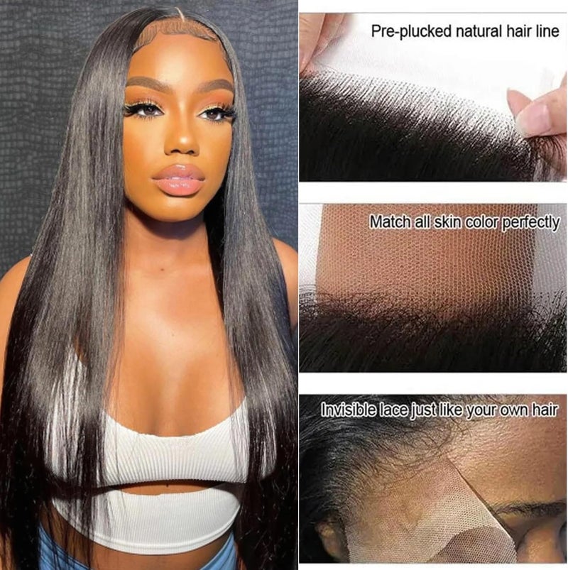 Selina Straight Lace Closure 13x4 Hd Lace Frontal Closure Brazilian Virgin Straight Human Hair Natural Black Color 16 Inch - Image 4