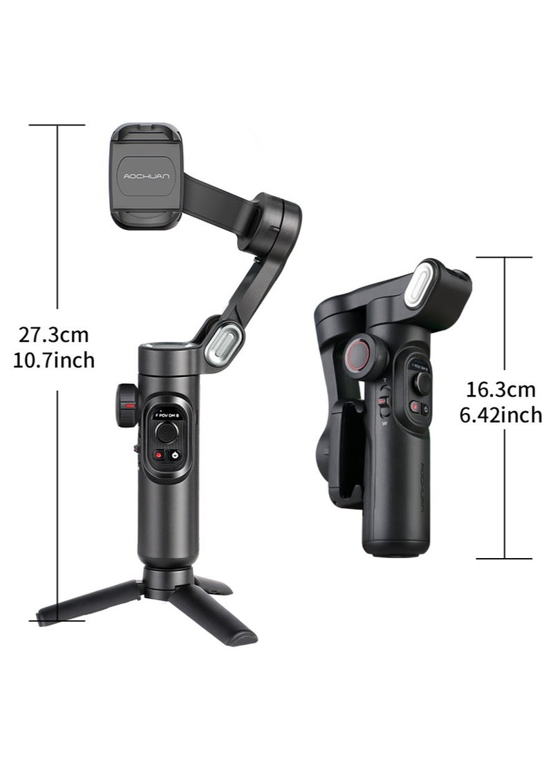 AOCHUAN - AOCHUAN XE Phone Gimbal Stabilizer 3-Axis Smartphone Foldable Gimbal for iPhone Gimble with Focus Wheel TikTok YouTube Vlog Stabilizer for iPhone 15 14 13 12 Pro Max & Android - Smart XE - Image 1