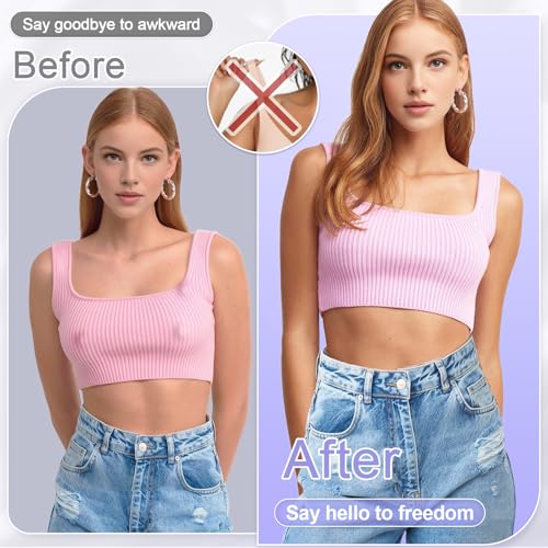 Nunibum Nipple Covers for Women 2 Pairs - Reusable Adhesive No Show Pasties, Sticky Invisible Silicone Breast Petals Crème - Image 5