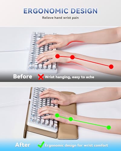 Laborio Computer Keyboard Stand for Desktop, Keyboard Riser Wrist Rest Holder for Easy Typing, Office Desk, Home, School Accessories(Coffee) - Image 3