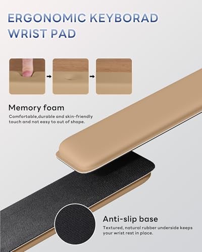 Laborio Computer Keyboard Stand for Desktop, Keyboard Riser Wrist Rest Holder for Easy Typing, Office Desk, Home, School Accessories(Coffee) - Image 5