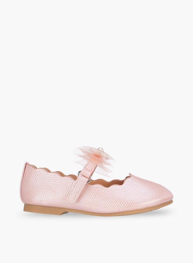 JUNIORS Girls Hook & Loop Ballerina Shoes - Image 1